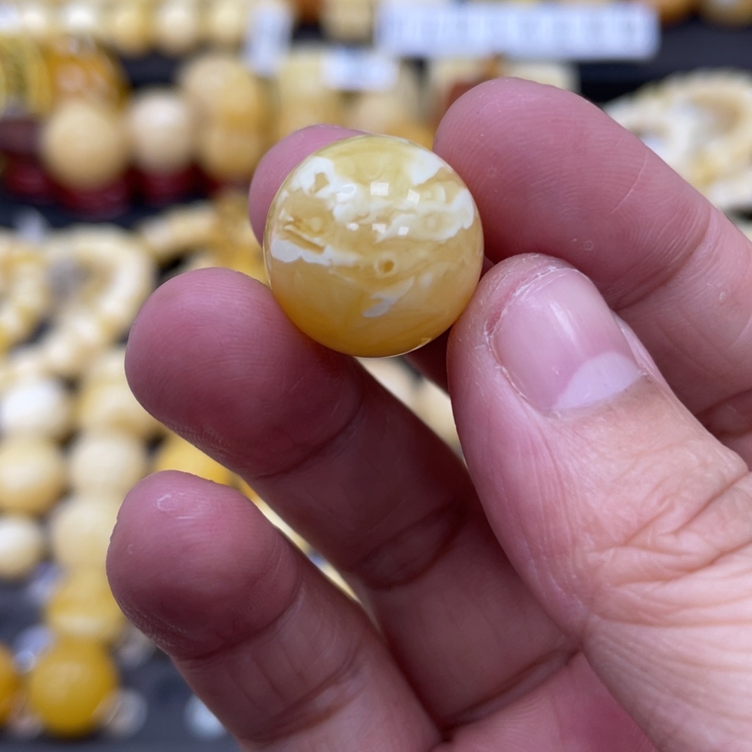 琥珀珠宝奇石未镶嵌17.2mm妖花