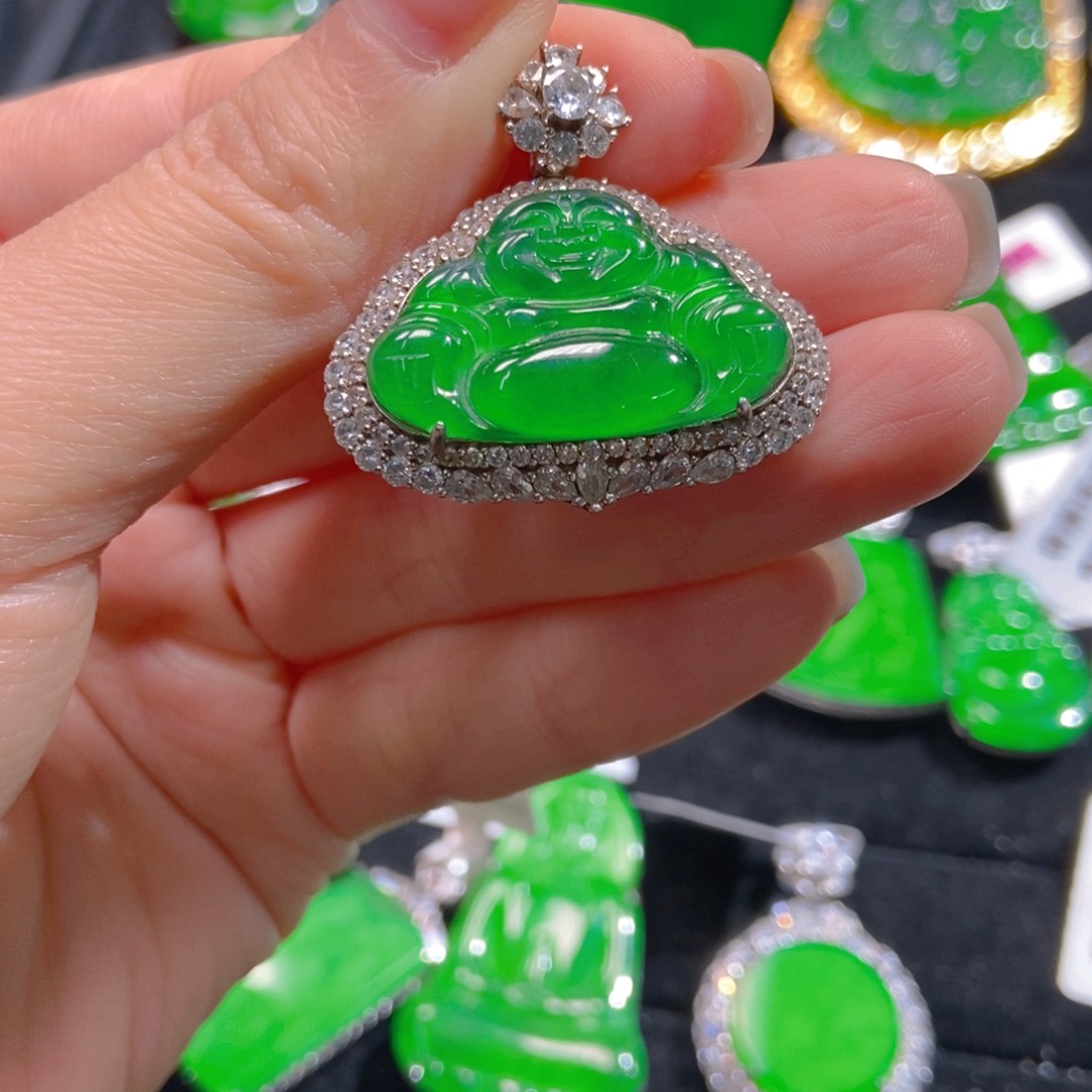 翡翠吊坠(不含链)银S925镶嵌