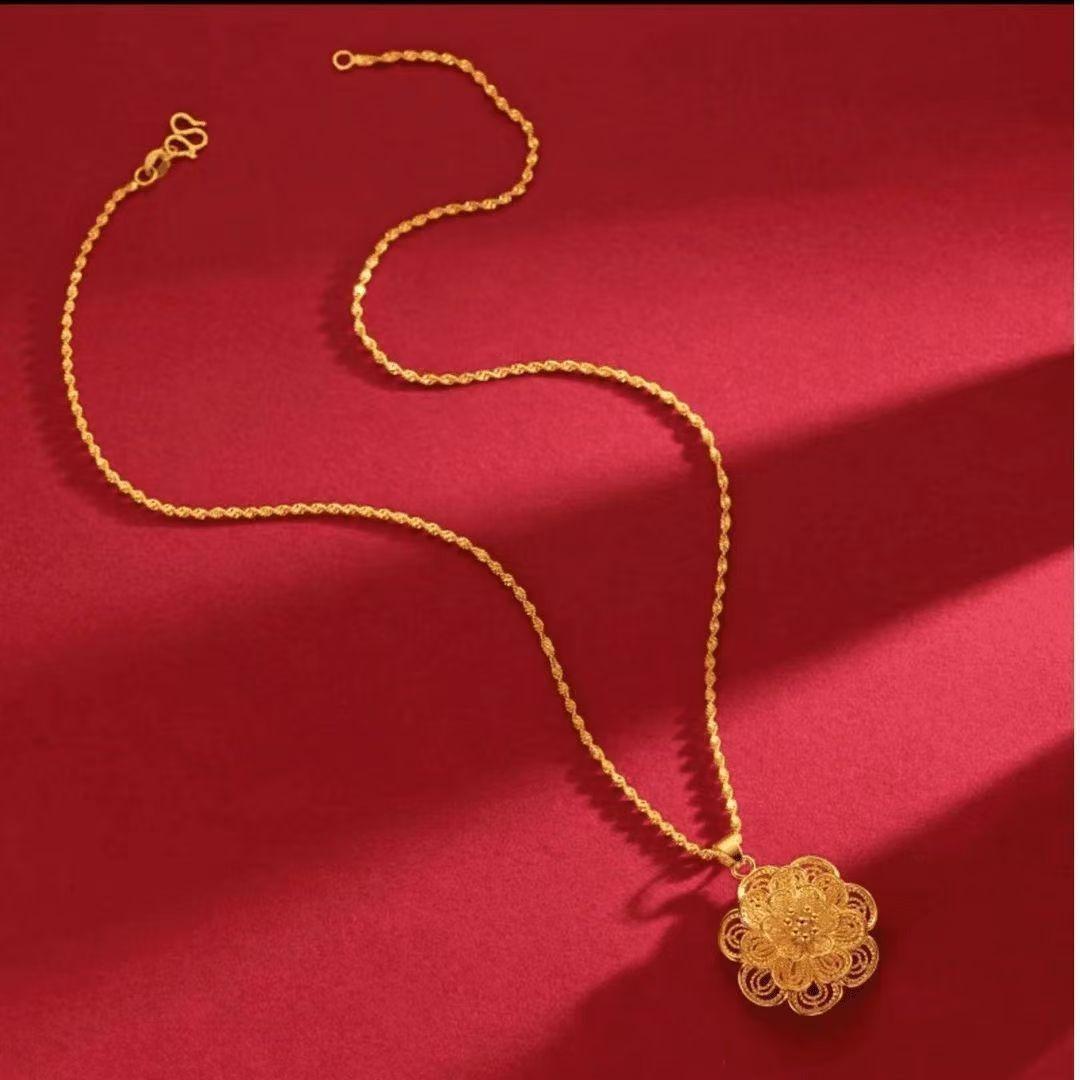 铼金项链 【太阳花项链】气质时尚女士坠链传承精致精美百搭