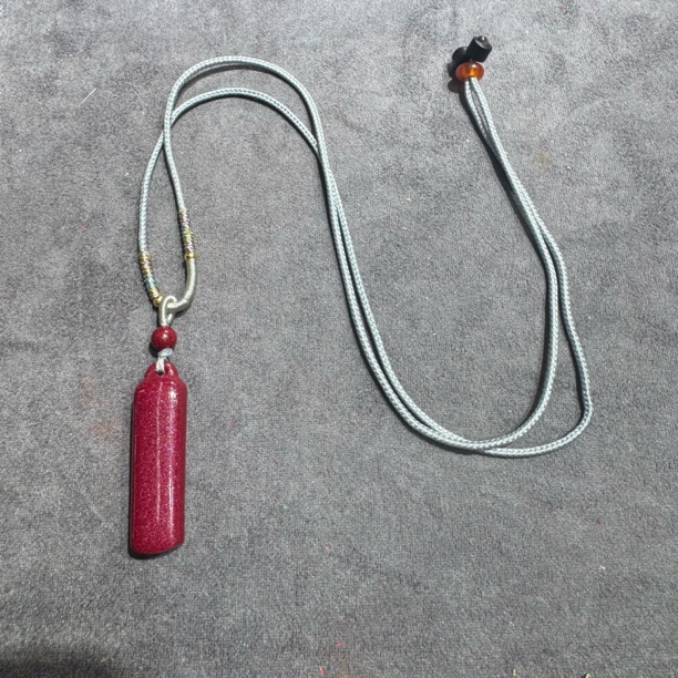 含辰砂工艺品9991-紫金砂无事棍吊坠一个