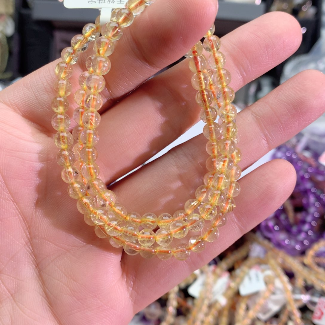 发晶手串未镶嵌圆**登发晶手链5+