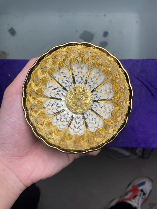 （三绝）金玉满堂金龙茶杯主人杯陶瓷传统手工制作.匠心传承