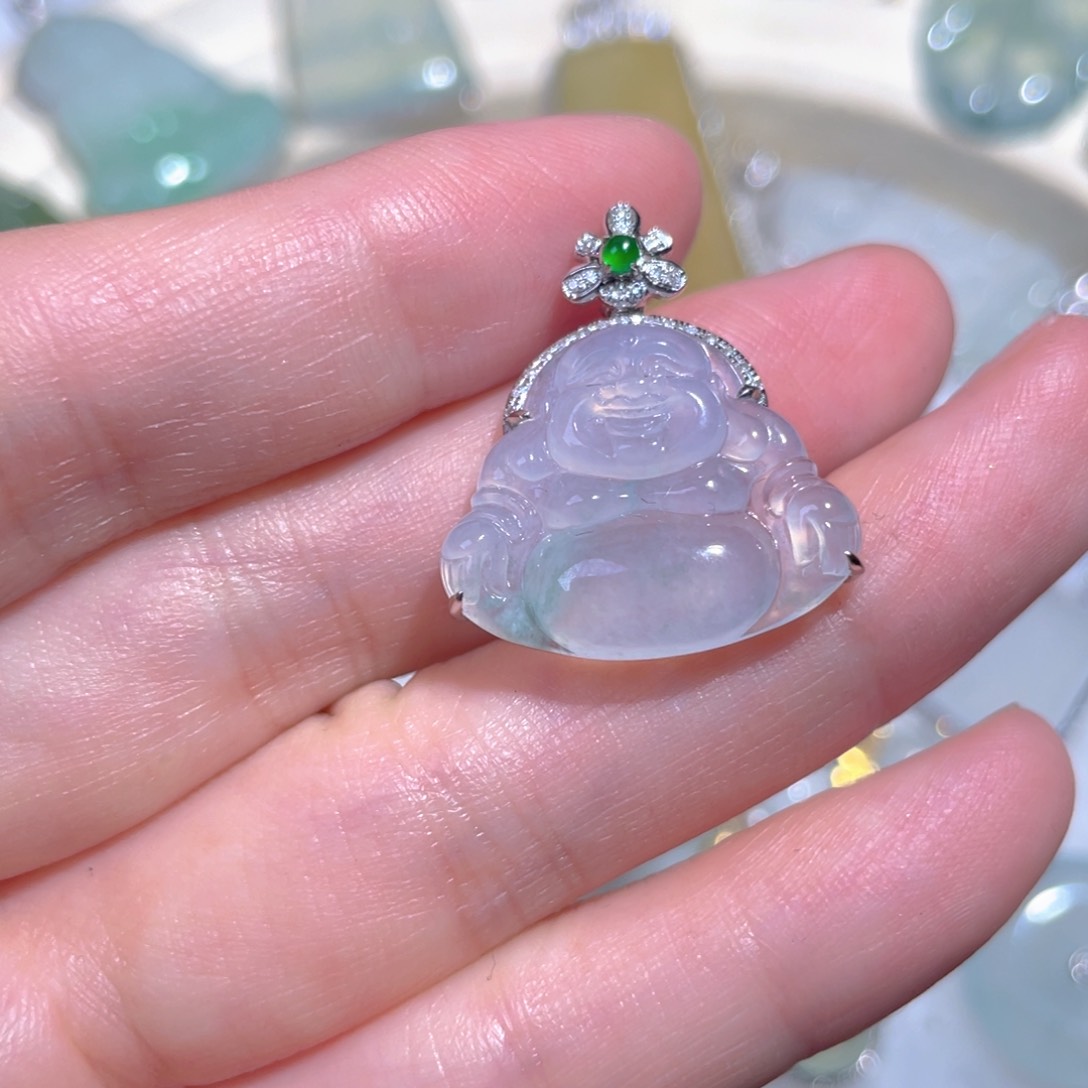 翡翠颈饰18K金镶嵌翡翠