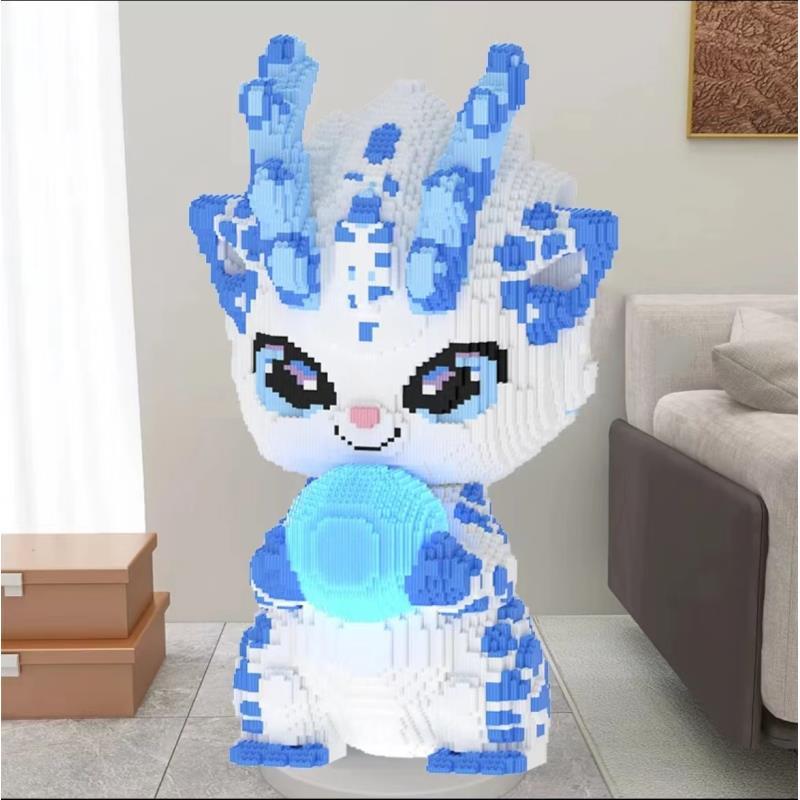 【商场版】80cm夜光小龙人大颗粒儿童益智积木玩具女孩礼物生日摆