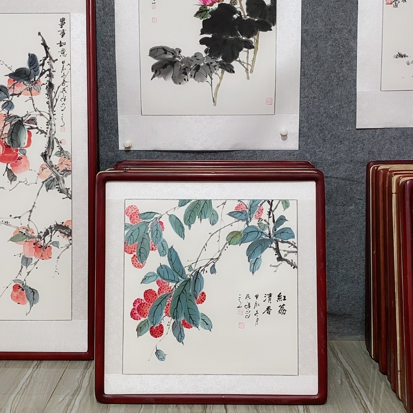 【闪购商品】国画书画作品带框65×65厘米