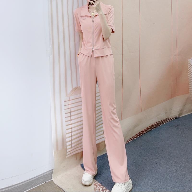 609休闲拉链上衣+垂感直筒裤两件套裤609/GP