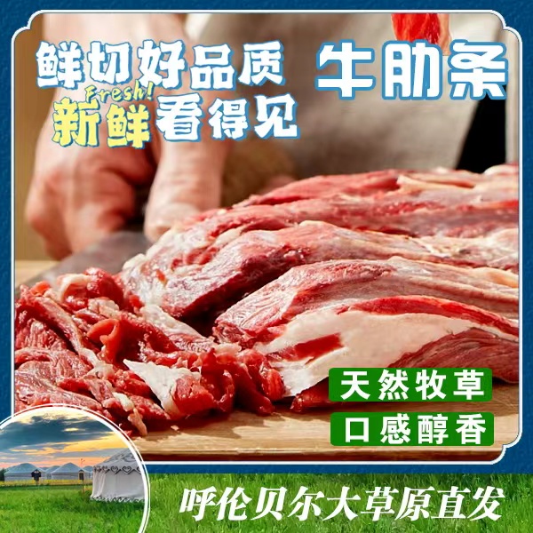 呼伦贝尔南屯黄标牛肉牛肋条新鲜非冷冻肉质细腻味美鲜香
