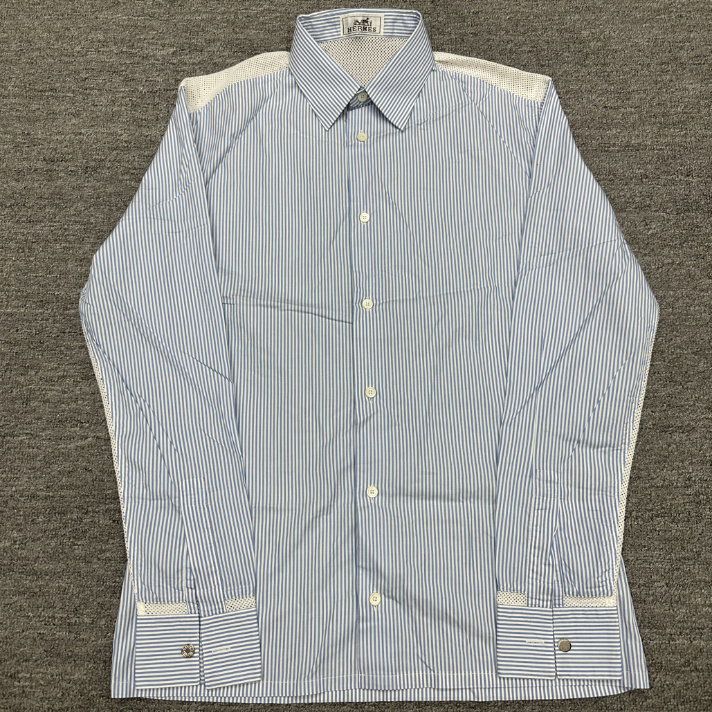 未使用 Hermes/爱马仕 38码 爱马仕 条纹衬衫 未使用