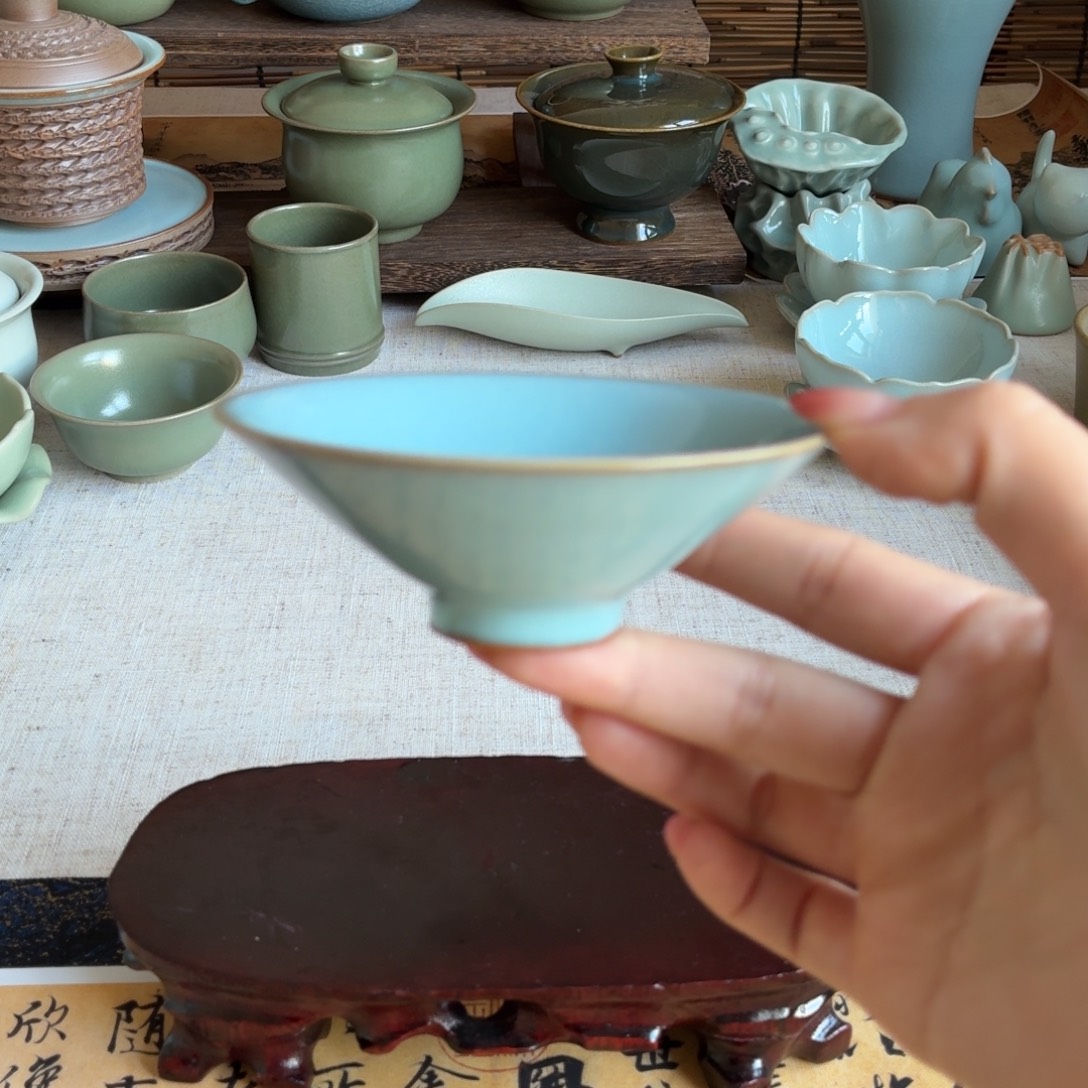 陶摆件斗笠杯哈哈哈哈