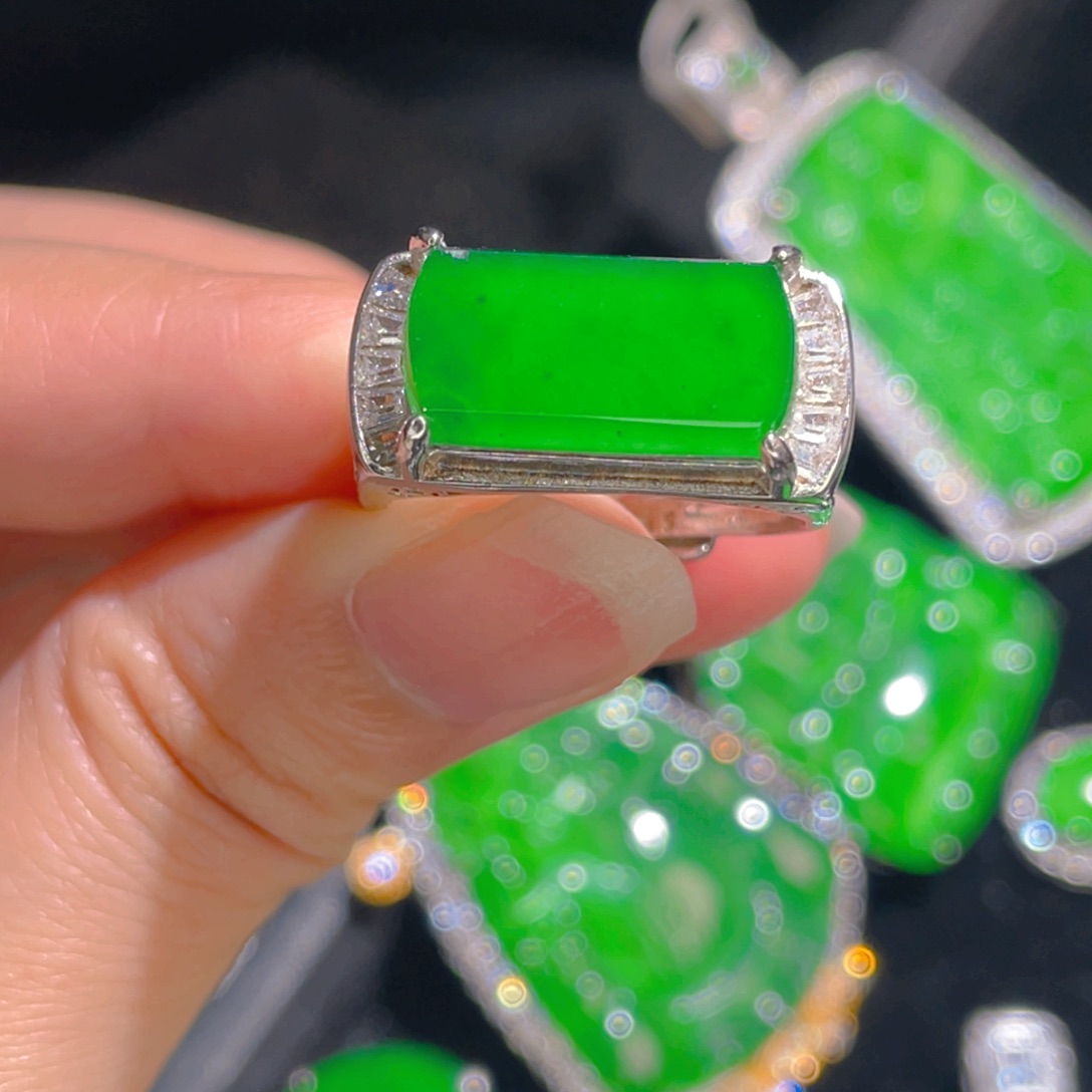 翡翠戒指银S925镶嵌1111111111111
