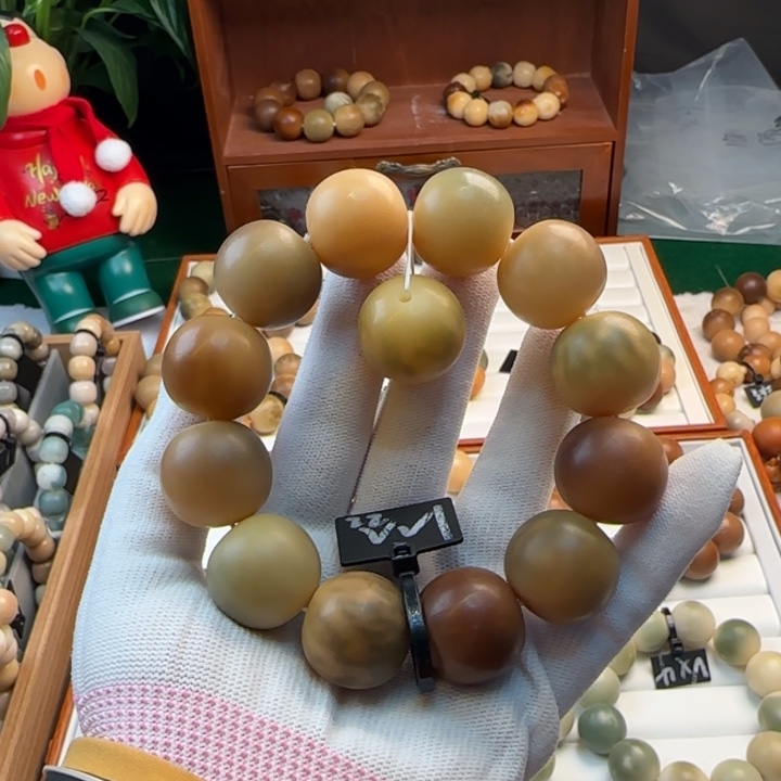 菩提根/象牙果手串卡22苹果干磨微微瑕1