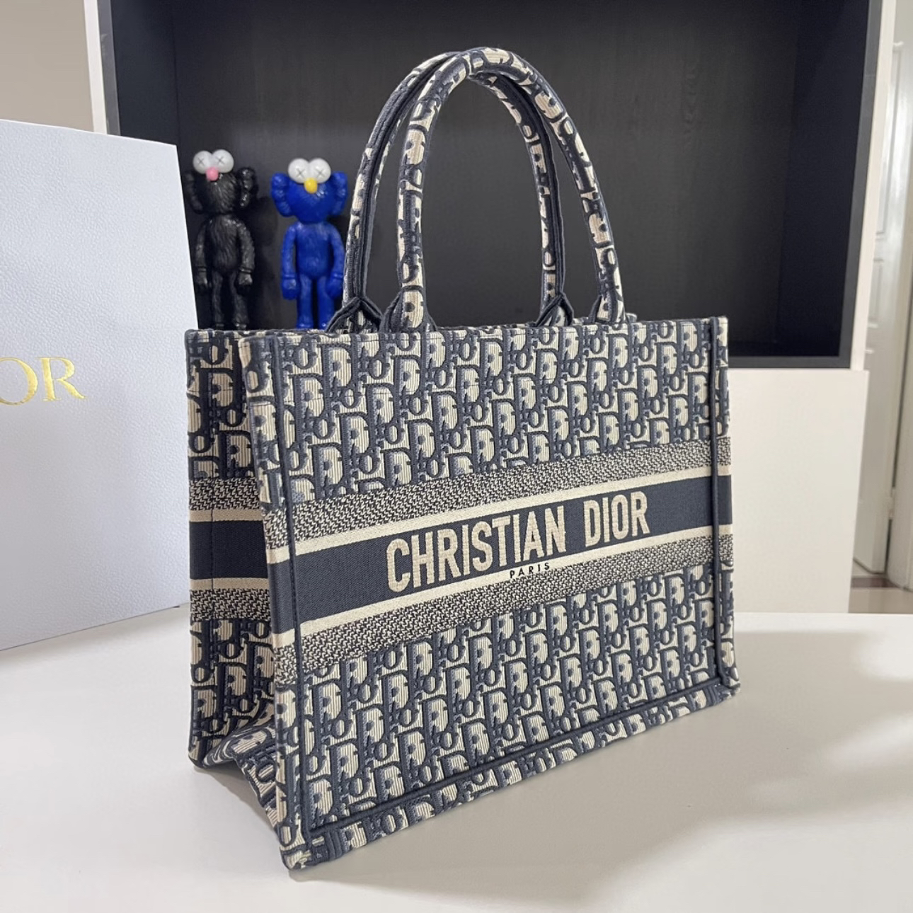 95新 DIOR/迪奥 包展专属 Dior深蓝老花中号托特 
