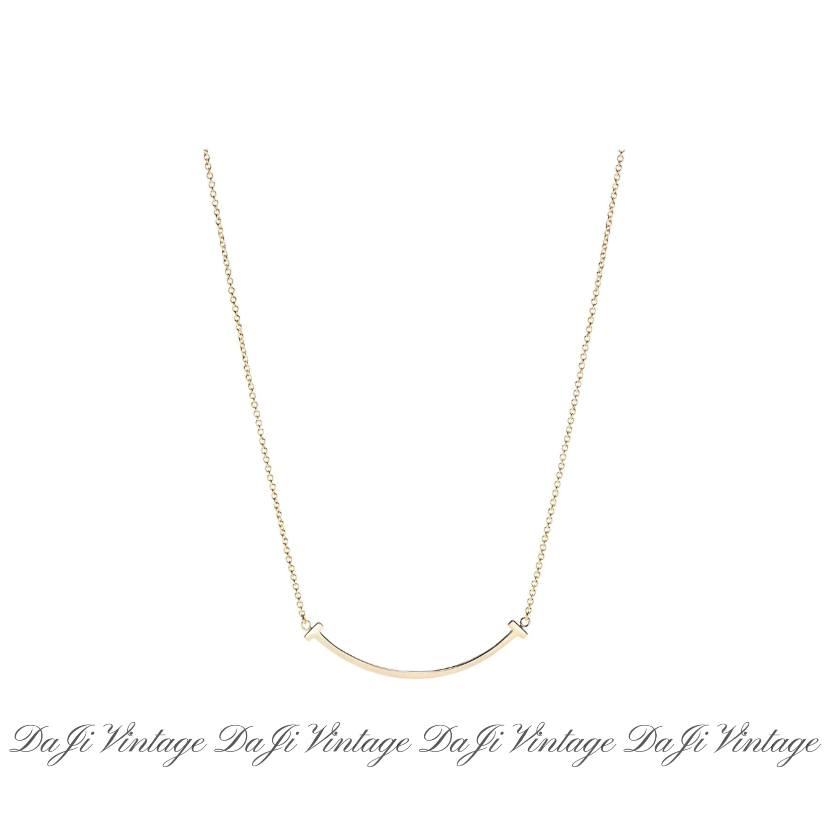 99新 Tiffany & Co./蒂芙尼 大吉中古/蒂夫尼18k玫瑰金笑脸项链