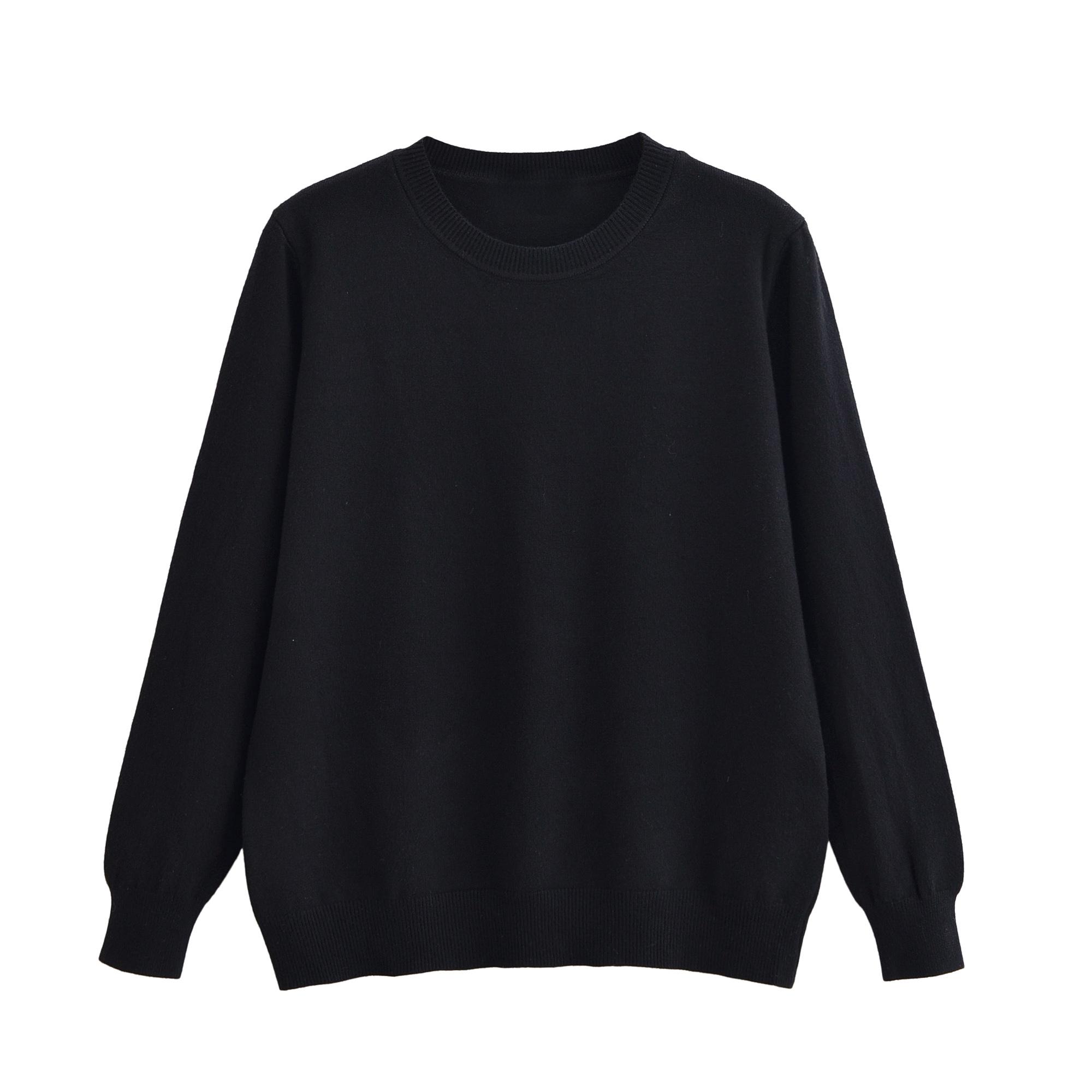 圆领毛针织衫打底衫上衣软糯显瘦高领针织衫百搭套衫长袖纯色