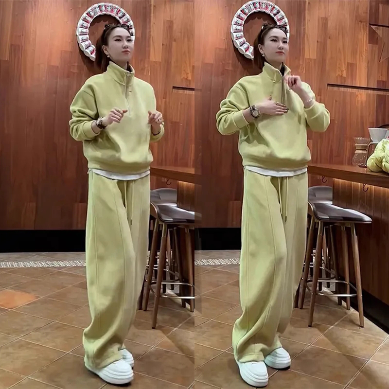 欧货休闲运动套装女春秋2025新款韩版宽松显瘦卫衣阔腿裤两件套装