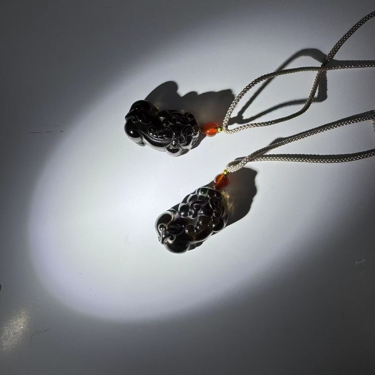 李书锦保真天然黑曜石冰曜 小貔貅吊坠 单个 多样性发货