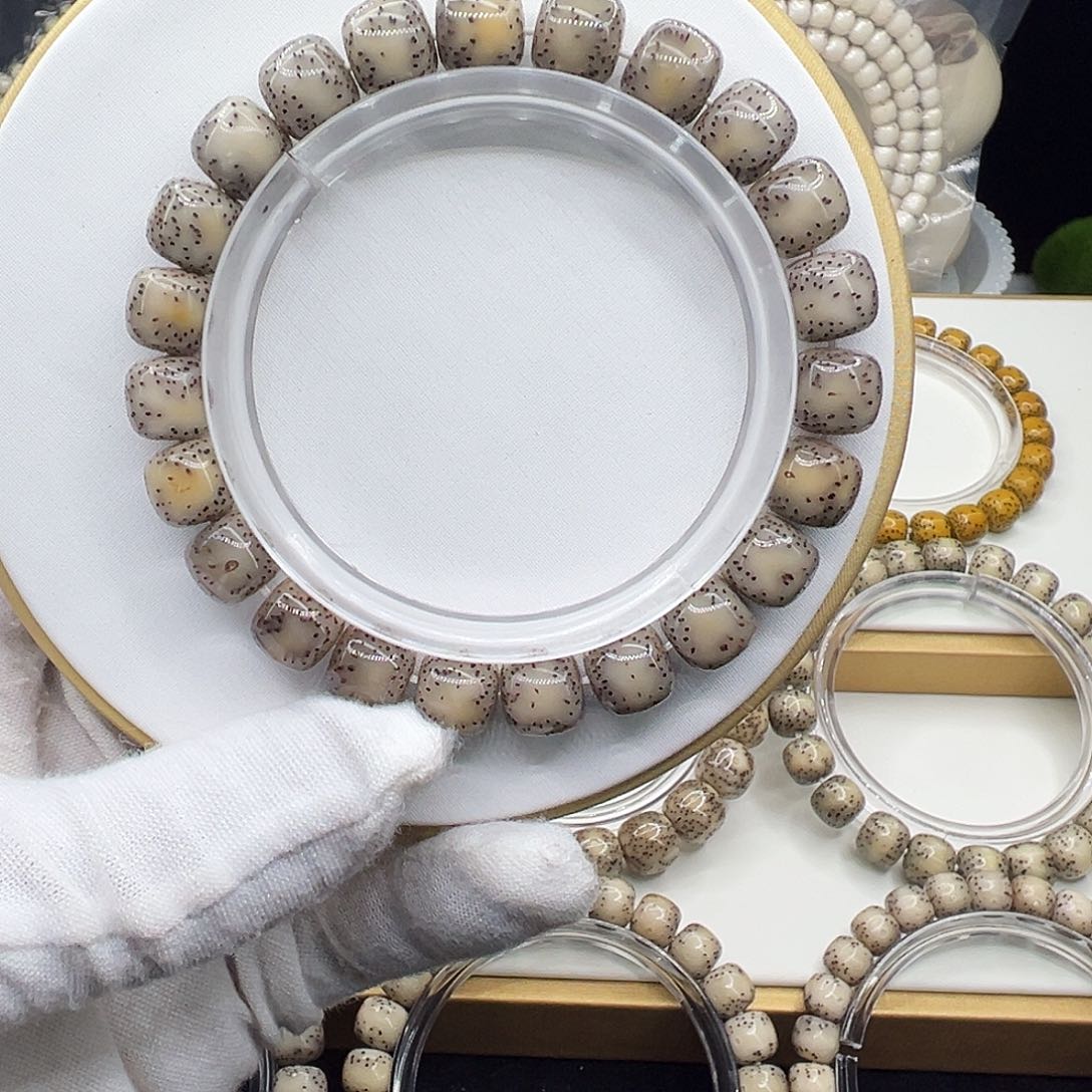 手串星月菩提全玉化冰糖10✖️9侧留白针尖星