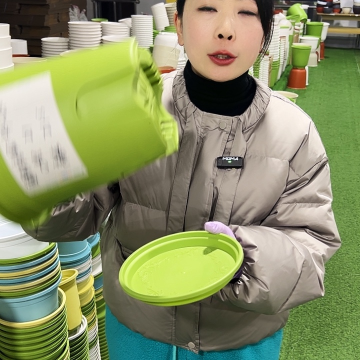 正品圆控口21高21果绿8只带托