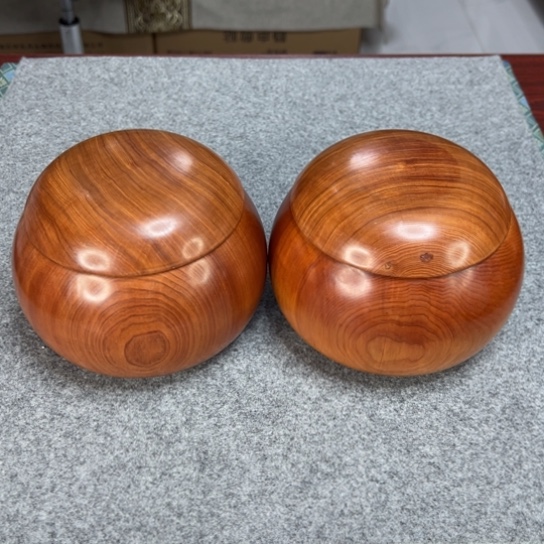 木质红桧木大号棋罐一对