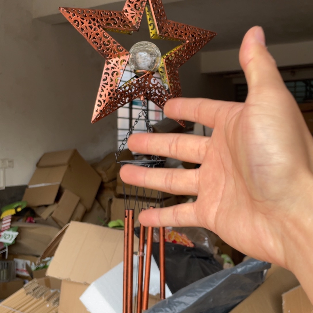 【闪购商品】铁艺太阳能星星风铃