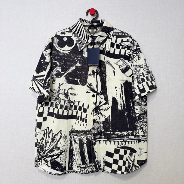 未使用 LouisVuitton/路易威登 漫画衬衫短袖/S/编号12074