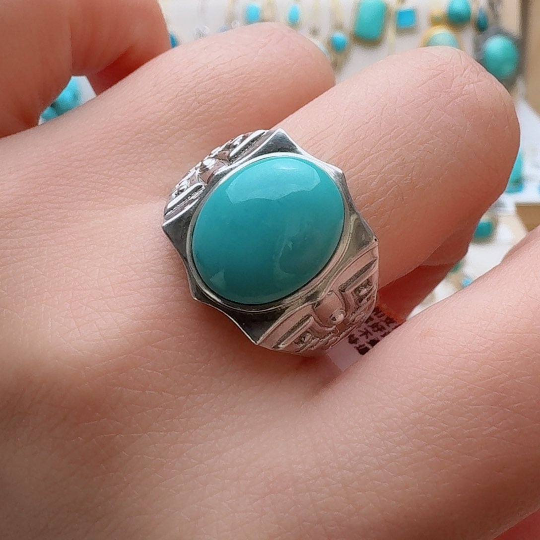 绿松石珠宝奇石银S925镶嵌