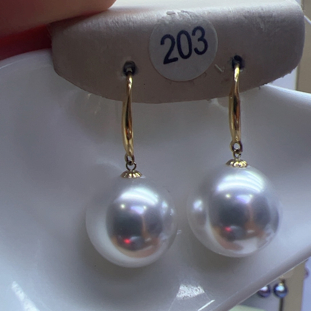 淡水珍珠耳饰18K金镶嵌