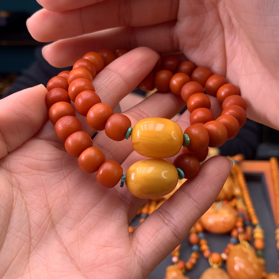 蜜蜡未镶嵌手串多样性发一