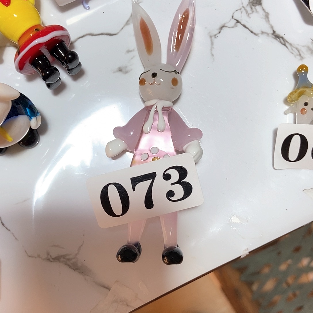 琉璃手工艺品茶**绿小兔子