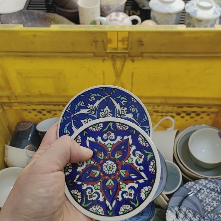 护***使默认微瑕不退不换青花小碟一对