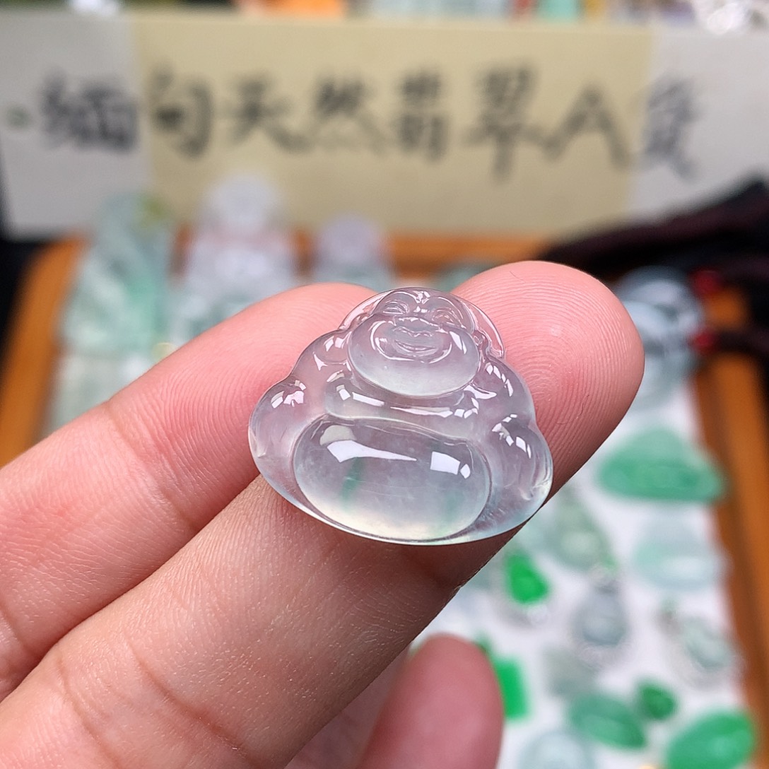 翡翠裸石缅甸天然A货翡翠冰种佛公