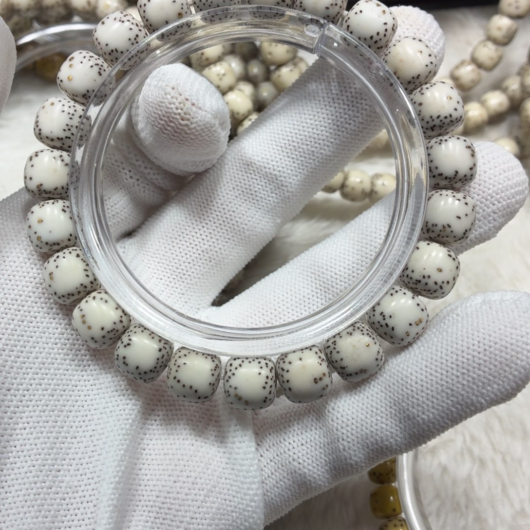 手串星月菩提原白10侧留白金钉款