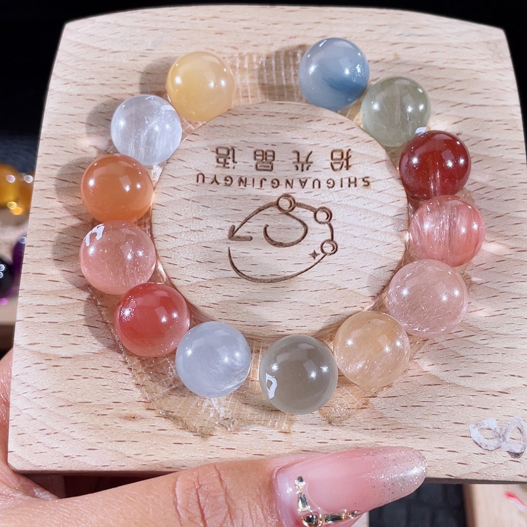 手链水晶未镶嵌定制彩兔毛手串