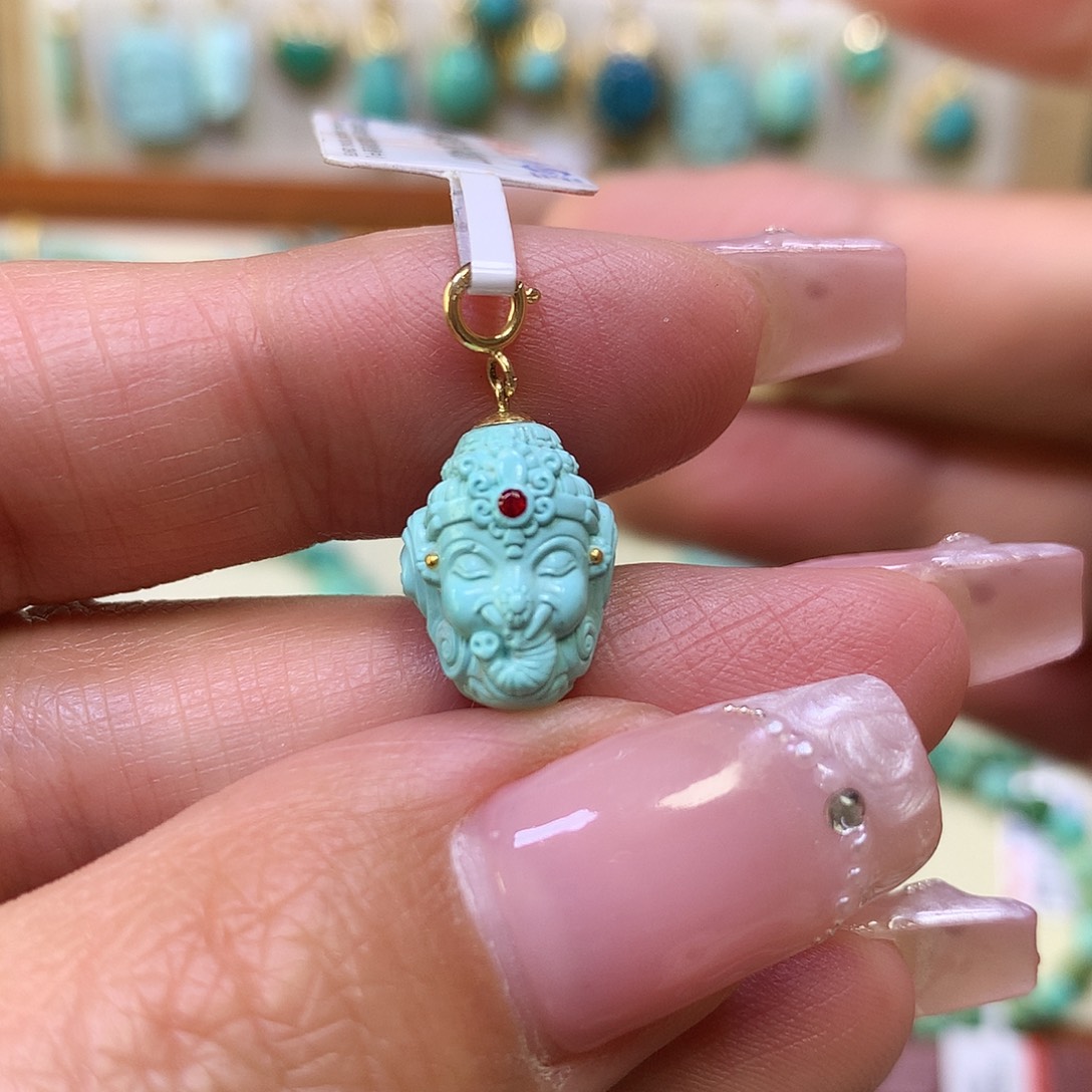 绿松石18K金镶嵌滴流