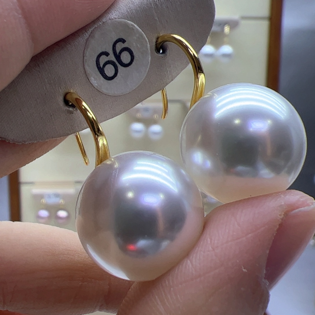 淡水珍珠耳饰18K金镶嵌