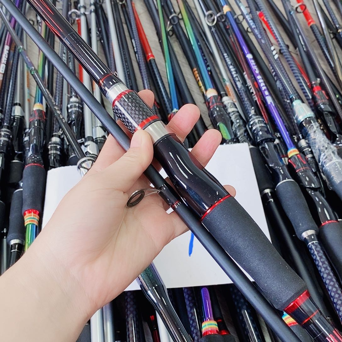 黑红色直柄2.4米路亚竿