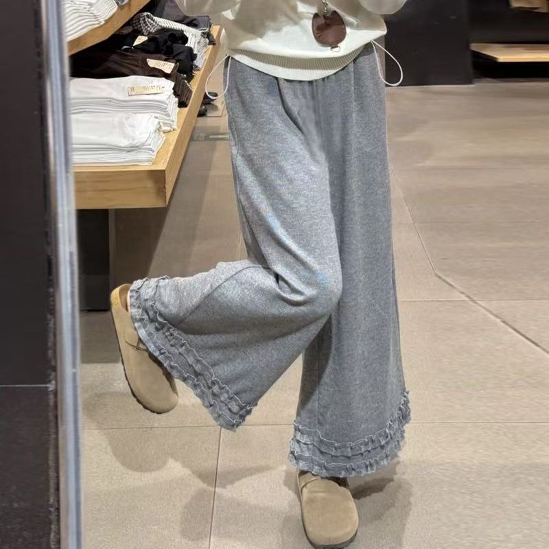 【木耳边孕妇裤】孕妇九分裤秋冬新款时尚外穿小个子适阔腿裤加绒