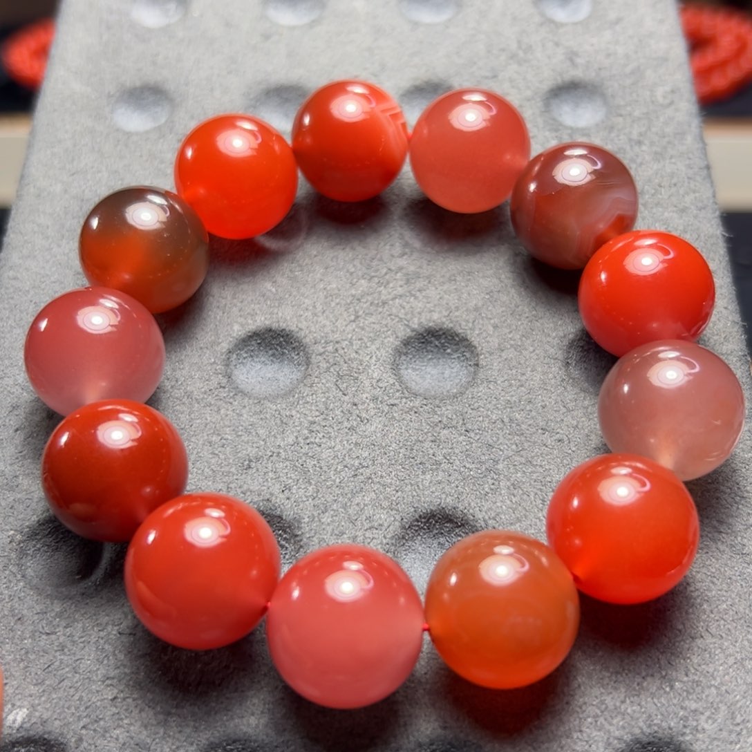 南红玛瑙南红多宝手串尺寸17mm未镶嵌