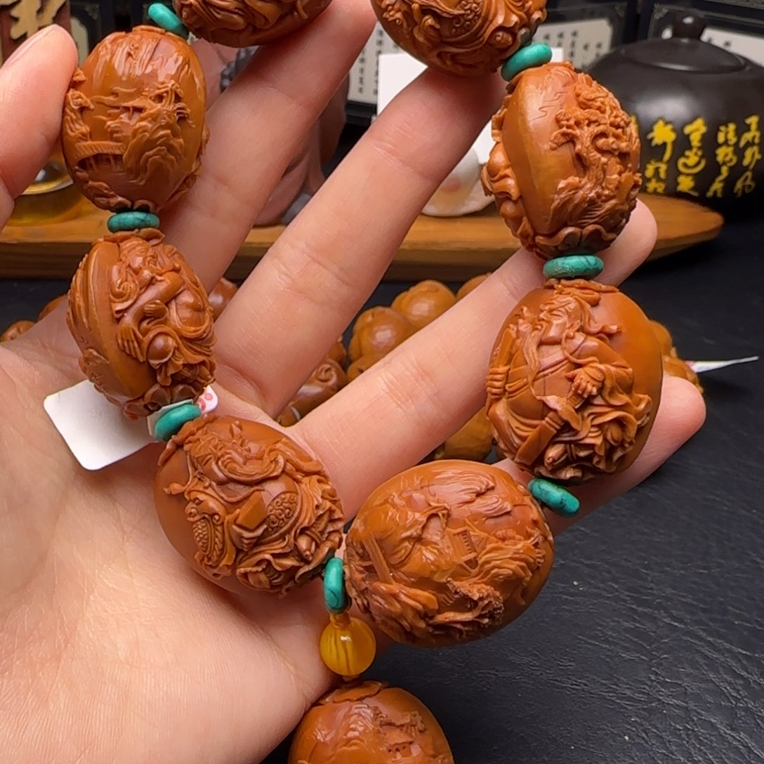 手串/手链橄榄核风景关公