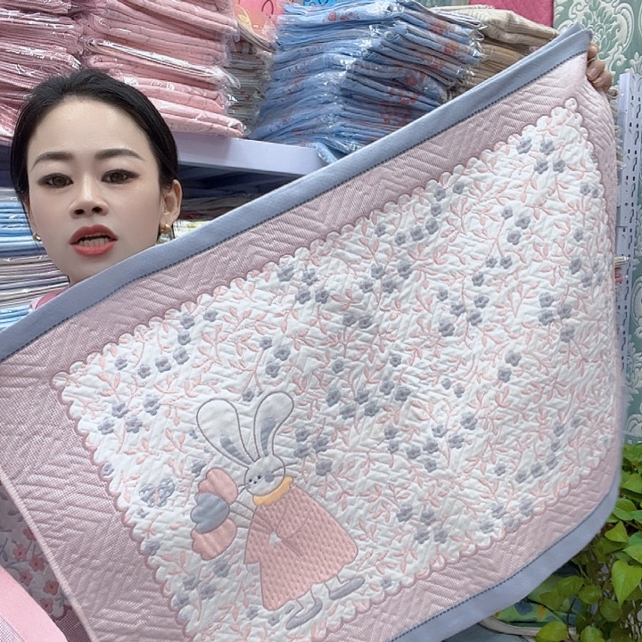 棉灰色小花兔纯棉