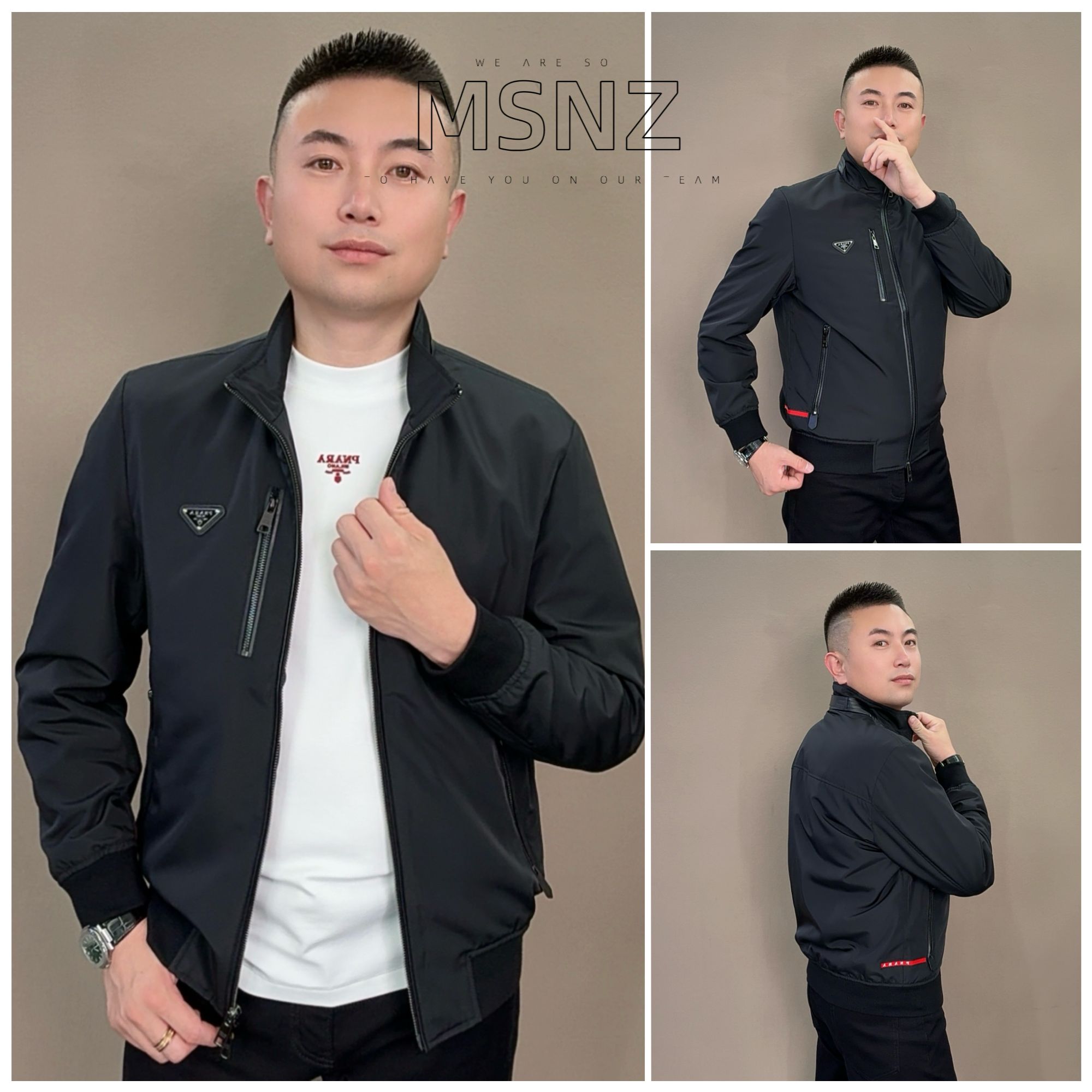 【3076】秋冬厚款新品男士高端轻奢夹克帅气休闲百搭轻奢高级感时尚