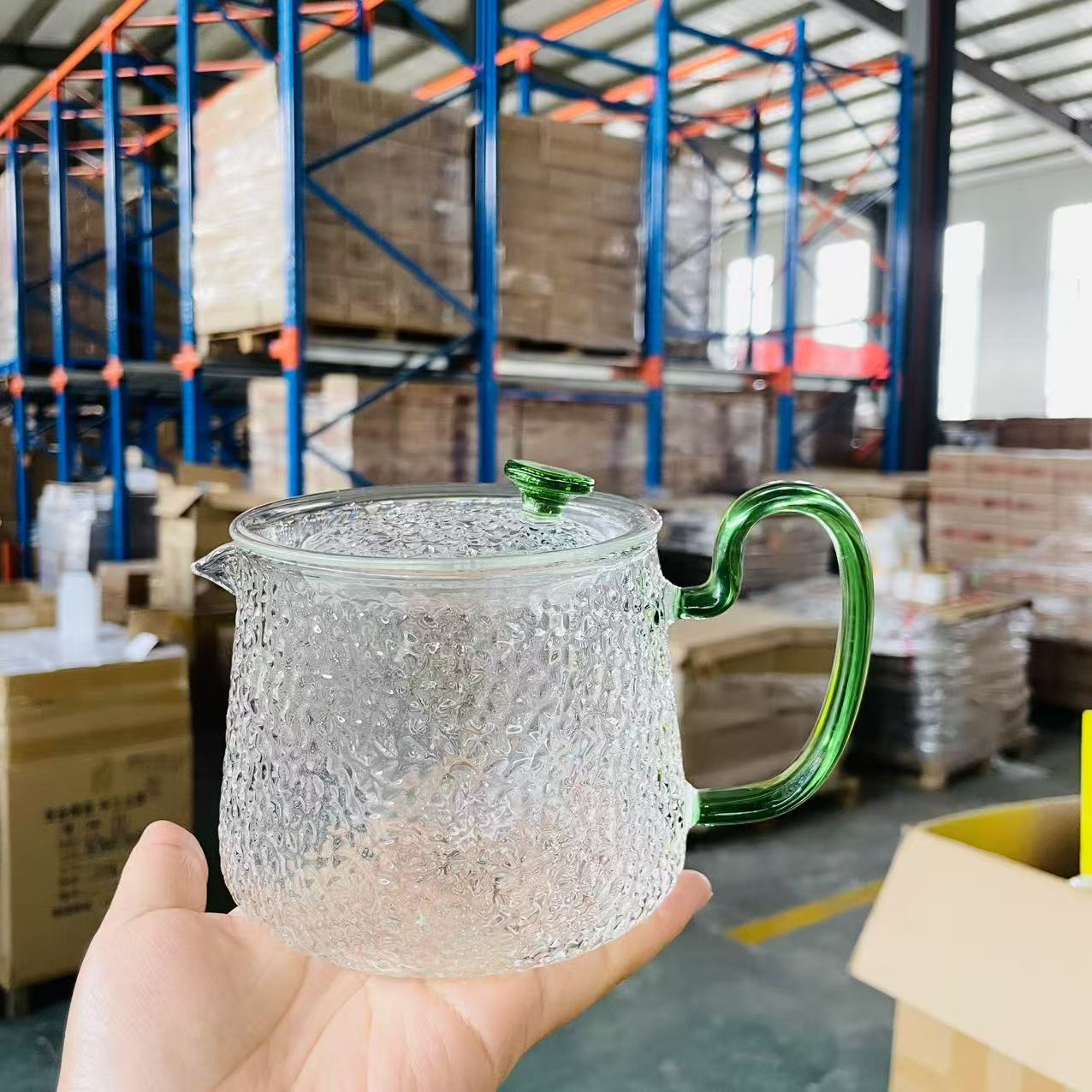 翠绿美人肩泡茶壶花茶壶