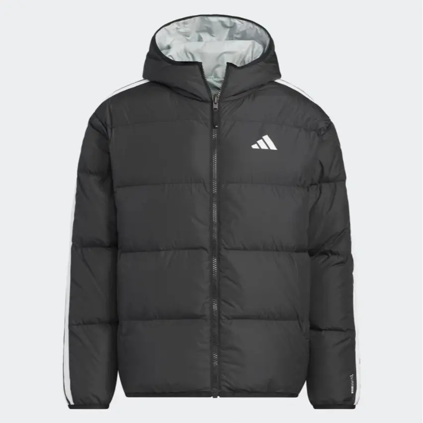阿迪达斯adidas男子冬季保暖连帽休闲两面穿羽绒服外套KC2490
