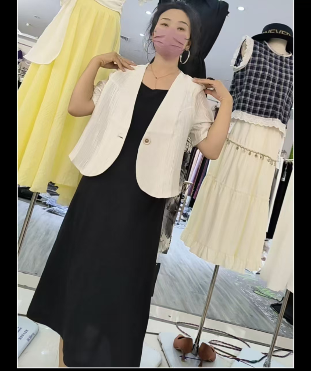 套装小香风显瘦气质时尚休闲百搭夏季短袖无袖拼接170