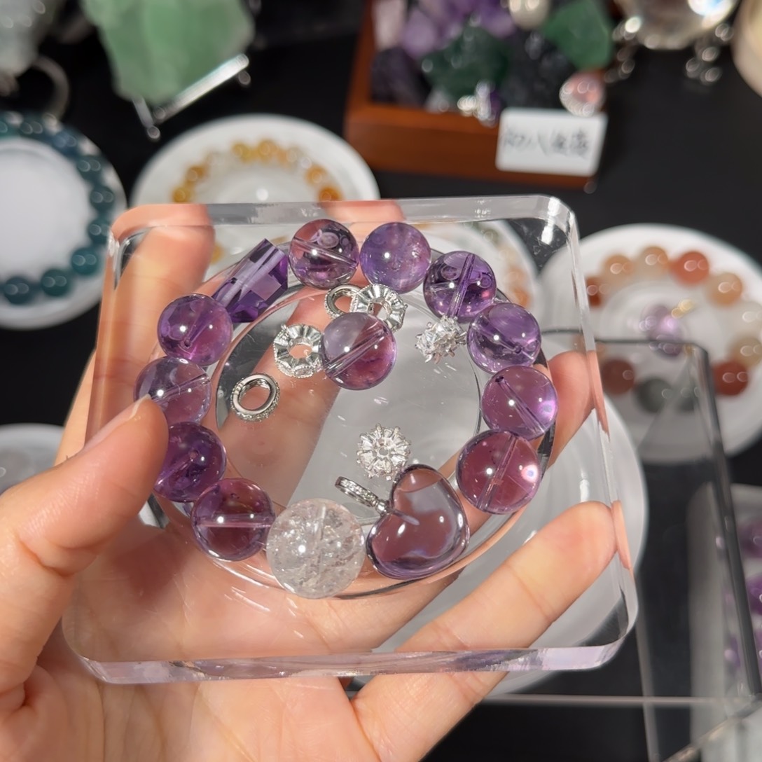 水晶直播间水晶DIY银S925镶嵌A***欲