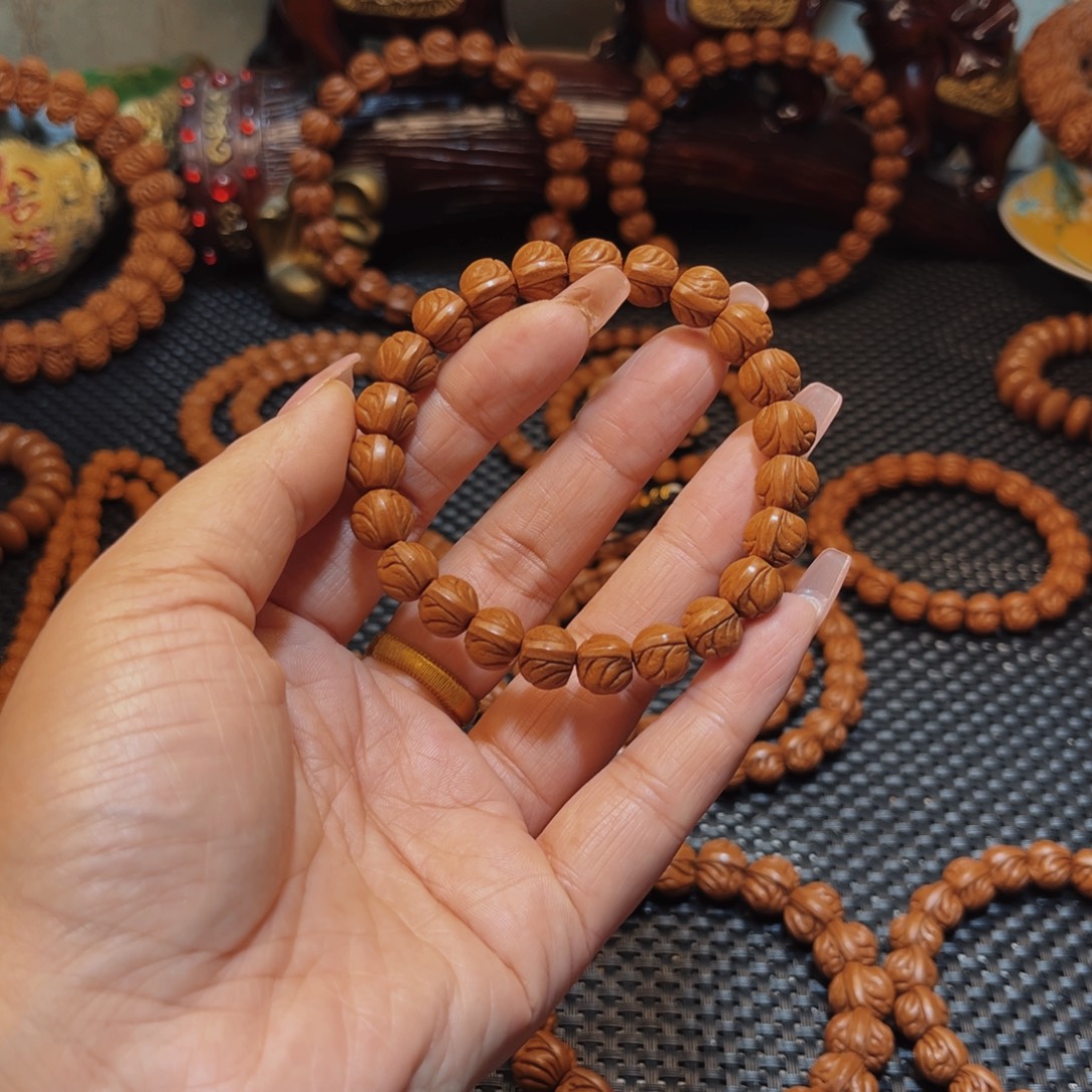 汉***划桃核手串10精品玉龙脊单圈