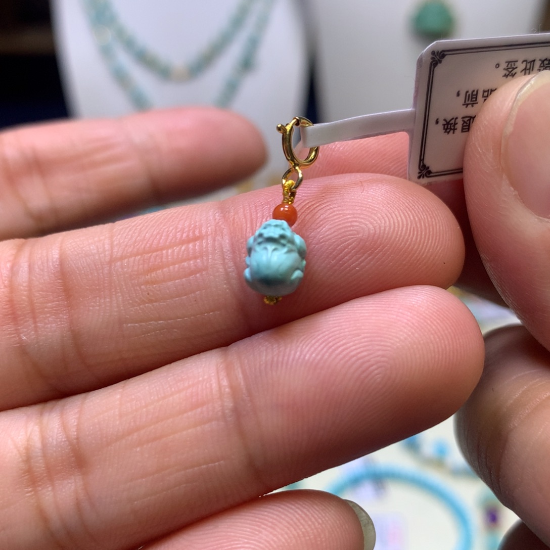 南红玛瑙银S925镀金镶嵌挂件