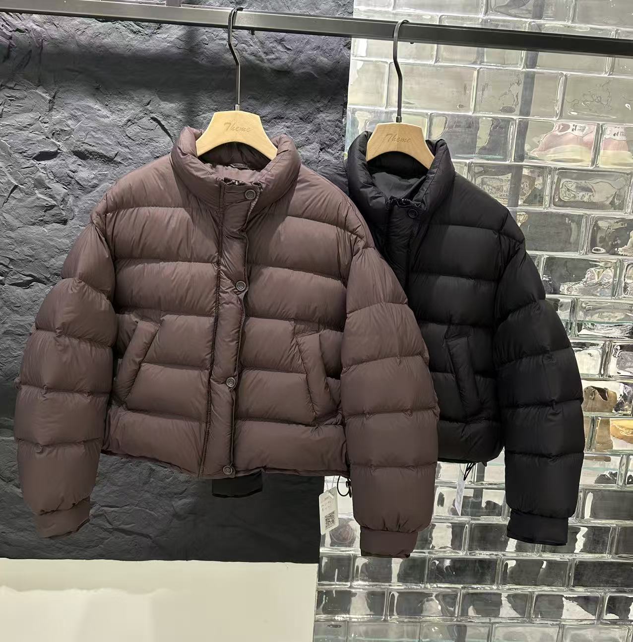 8806-32402 短款韩版宽松保暖潮流立领鹅绒羽绒服外套