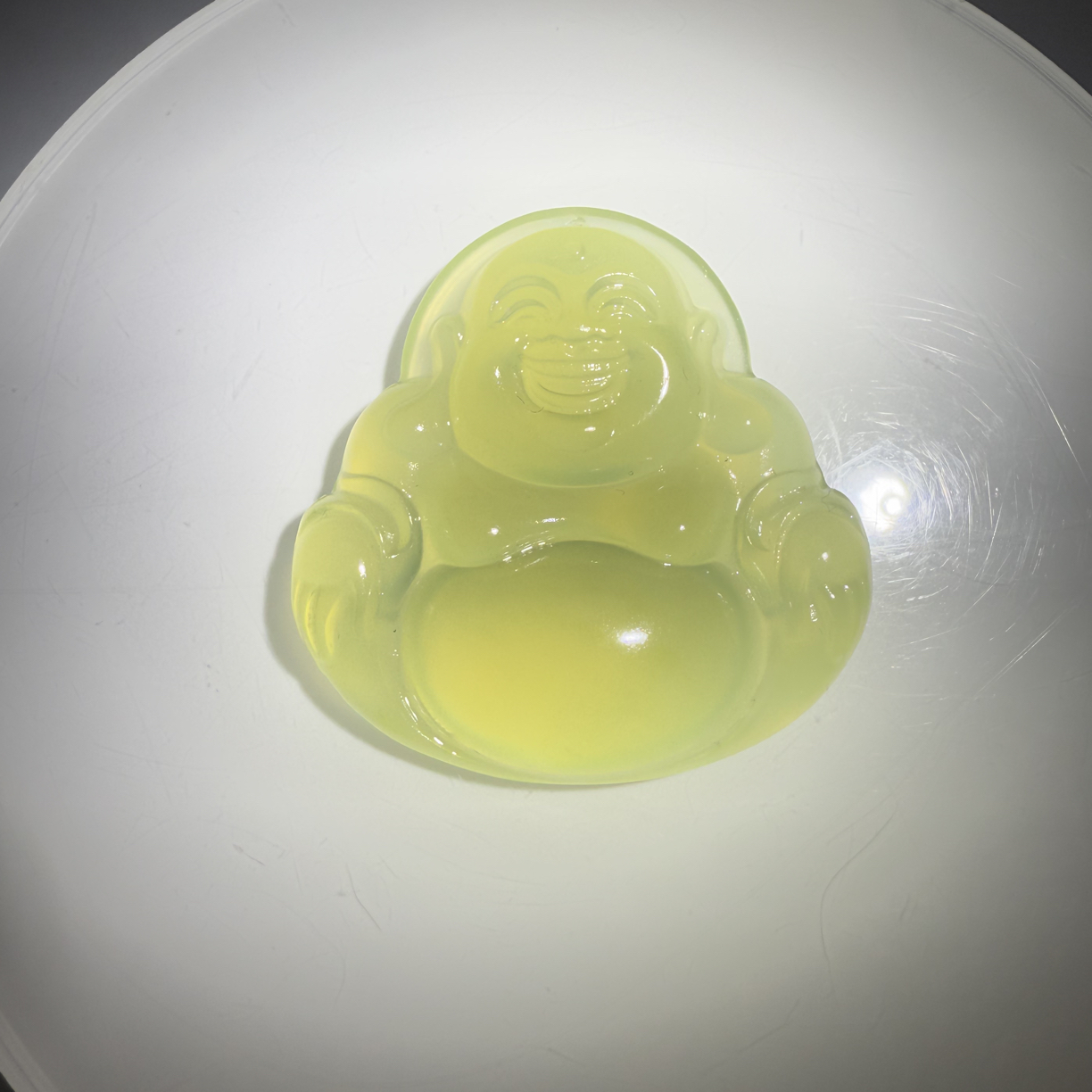 天然岫玉冰透质感佛公