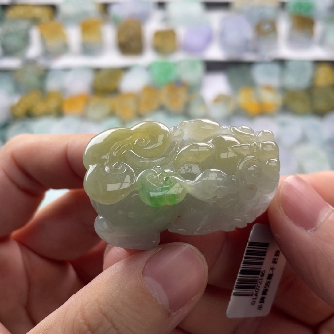 晓****翡翠未镶嵌颈饰貔貅